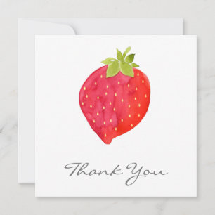 Carte De Remerciements Aquarelle fraise