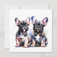 Aquarelle French Bulldog mignon chiots
