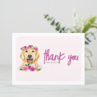Aquarelle Golden Retriever Purple Floral Anniversa