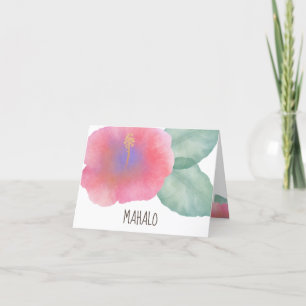 Carte De Remerciements Aquarelle Hibiscus Maui Mariage