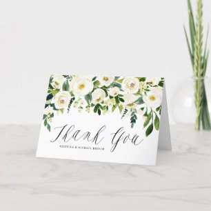 Carte De Remerciements Aquarelle Hiver Botanique Floral Garland