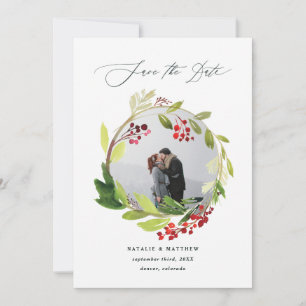 Carte De Remerciements Aquarelle hiver photo de couronne d'hiver enregist