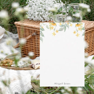 Carte De Remerciements Aquarelle Jaune Floral Personnalisé Blanc