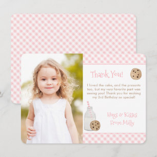 Carte De Remerciements Aquarelle Lait Et Cookies Photo Anniversaire
