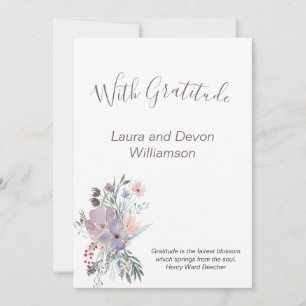 Carte De Remerciements Aquarelle Lavande Florale Spray
