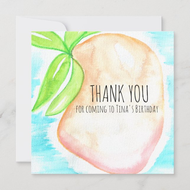 Carte De Remerciements Aquarelle Mangue Peint à la main Tropical  (Devant)