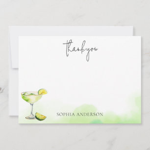 Carte De Remerciements Aquarelle Margarita Lime Fête des mariées
