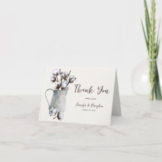 Carte De Remerciements Aquarelle Mariage de tonneaux en gris
