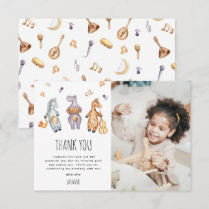 Carte De Remerciements Aquarelle mignonne Animaux africains Anniversaire