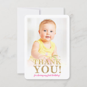 Carte De Remerciements Aquarelle mignonne de rose de parties