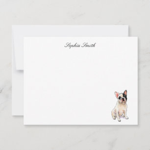 Carte De Remerciements Aquarelle mignonne French Bulldog