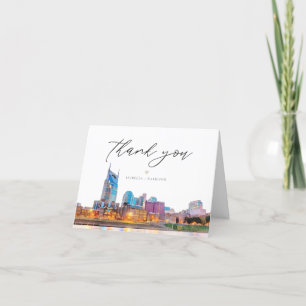 Carte De Remerciements Aquarelle Nashville Skyline