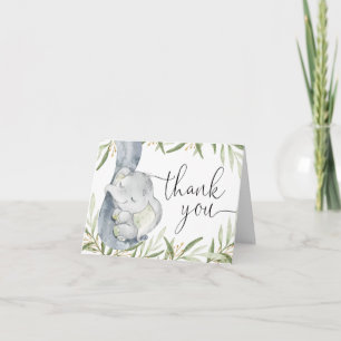 Carte De Remerciements Aquarelle neutre pour le genre éléphant