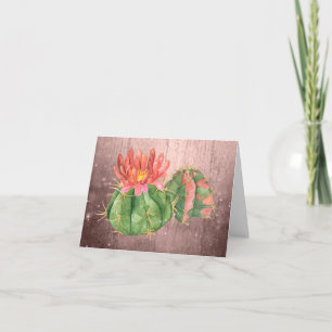 Carte De Remerciements Aquarelle Orange Floroming Cactus brun-brun