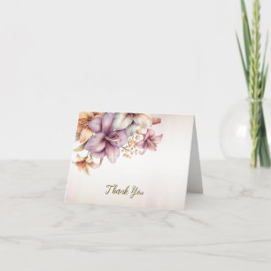 Carte De Remerciements Aquarelle Party Boho rose Fleurs Élégant
