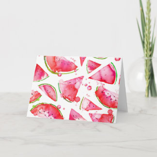 Carte De Remerciements Aquarelle pastèque 1