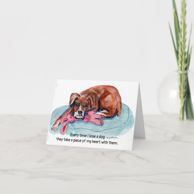 Carte De Remerciements Aquarelle peinture pup + "Chaque fois que je perds (Devant)