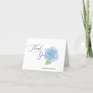 Carte De Remerciements Aquarelle personnalisée Blue Hydrangea
