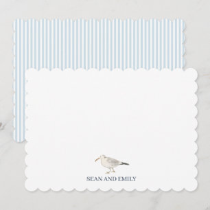 Carte De Remerciements Aquarelle personnalisée Oiseau de mer Logo Plage n
