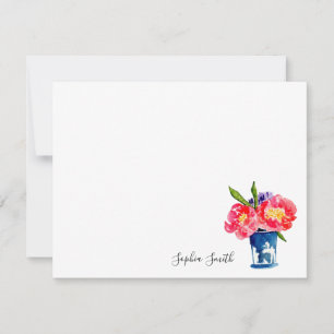 Carte De Remerciements Aquarelle Pierre fleur de vase