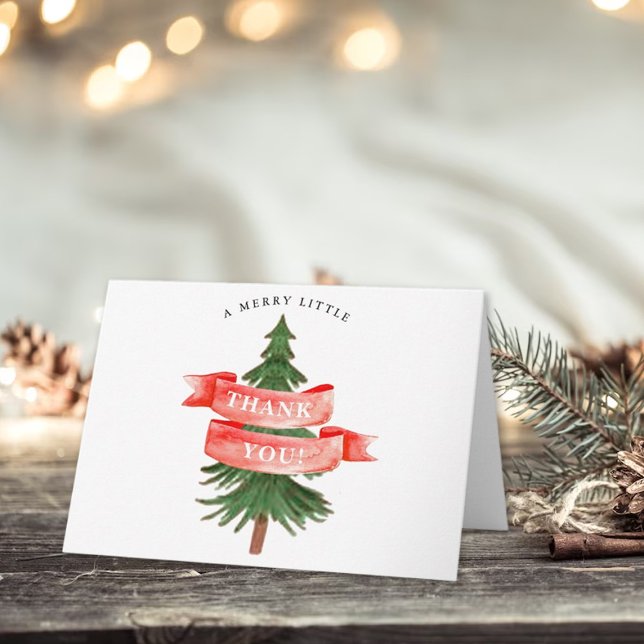 Carte De Remerciements Aquarelle Pine Arbre Joyeux Petit Anniversaire Pho (Créateur téléchargé)