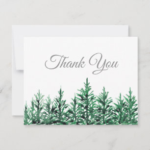 Carte De Remerciements Aquarelle Pine Arbres