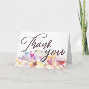 Carte De Remerciements Aquarelle printanière Pastel Floral  