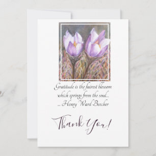 Carte De Remerciements Aquarelle Ressort Crocus pourpre