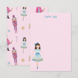 Carte De Remerciements Aquarelle rose blanc Clara