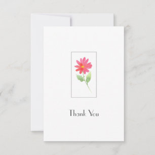 Carte De Remerciements Aquarelle rose corail