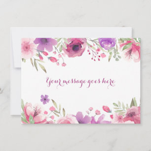 Carte De Remerciements Aquarelle Rose votre message