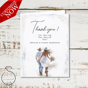 Carte De Remerciements Aquarelle Russe Cowboy Mariage