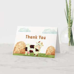 Carte De Remerciements Aquarelle rustique mignonne Saint-Baby shower de l