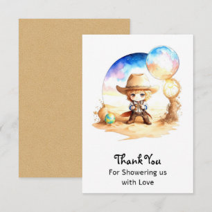 Carte De Remerciements Aquarelle : Saddle Up Cowboy Baby shower