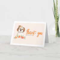 Aquarelle Shih Tzu et Peach Flower Dog Anniversair
