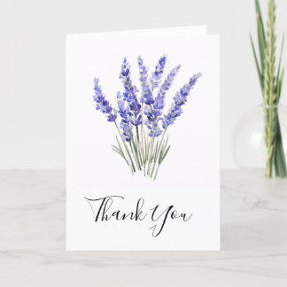 Carte De Remerciements Aquarelle simple Lavender Sprigs Fleurs