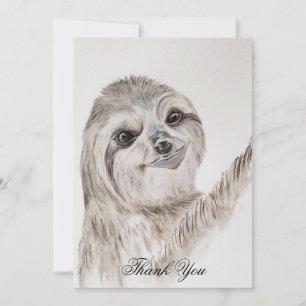 Carte De Remerciements Aquarelle souriante fentes personnalisée