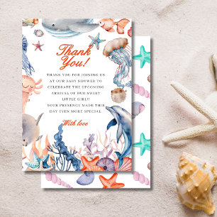Carte De Remerciements aquarelle sous le baby shower marin
