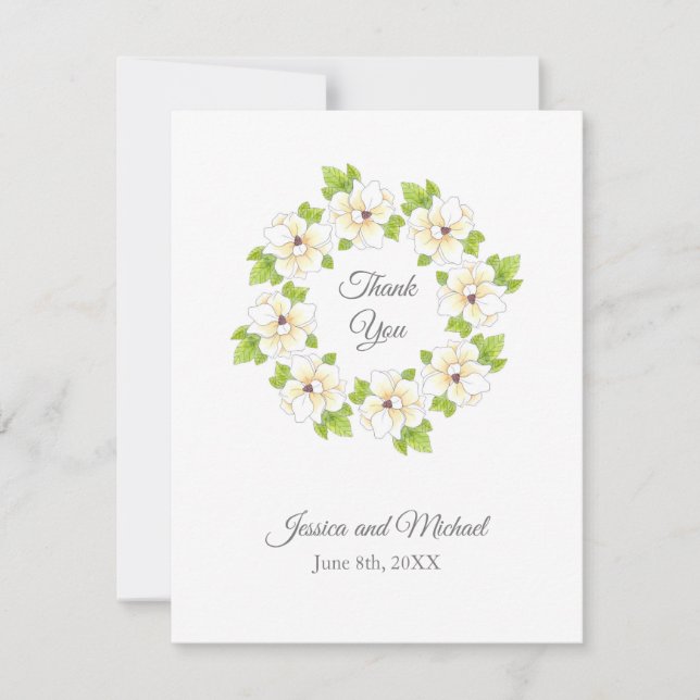 Carte De Remerciements Aquarelle, stylo et couronne d'encre (Devant)