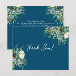 Carte De Remerciements Aquarelle Succulent bouquet floral Mariage Boho