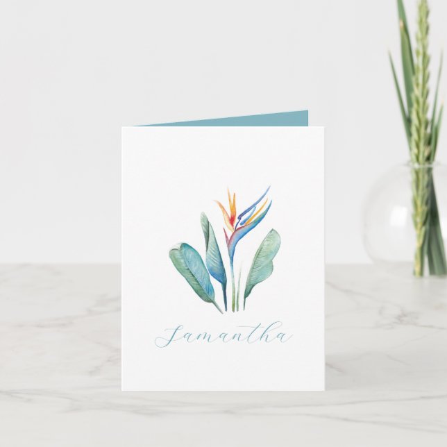 Carte De Remerciements Aquarelle Tropical Floral Bridesmaid Proposition (Devant)