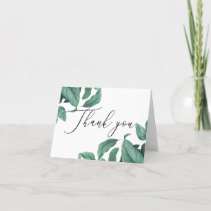 Carte De Remerciements Aquarelle tropicale feuillage anniversaire