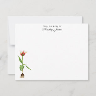 Carte De Remerciements Aquarelle Tulipe plat personnalisé