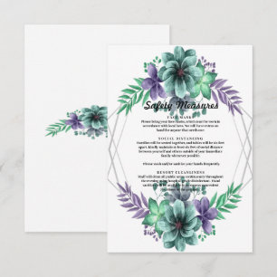 Carte De Remerciements Aquarelle verte Et Violette Mesures De Sécurité Fl