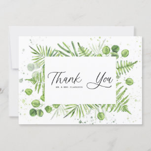 Carte De Remerciements Aquarelles et Mariage de cadre Eucalyptus