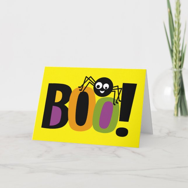 Carte De Remerciements Araignée BOO Halloween (Devant)