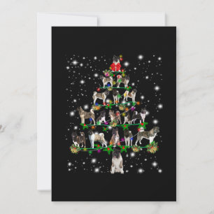 Carte De Remerciements Arbre De Noël Akita Couvert De Flashli
