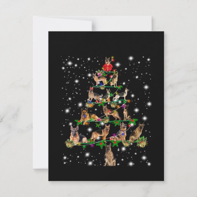 Carte De Remerciements Arbre De Noël Allemand Couvert De Flamme De Flamme (Devant)