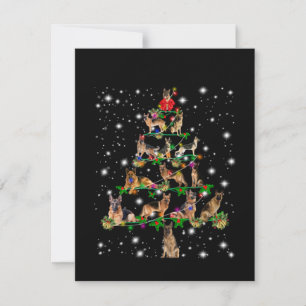 Carte De Remerciements Arbre De Noël Allemand Couvert De Flamme De Flamme