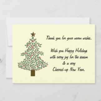 Carte De Remerciements Arbre de Noël arctique